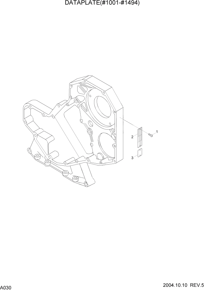 Схема запчастей Hyundai R140LC-7 - PAGE A030 DATAPLATE(#1001-#1494) ДВИГАТЕЛЬ (УРОВЕНЬ II)