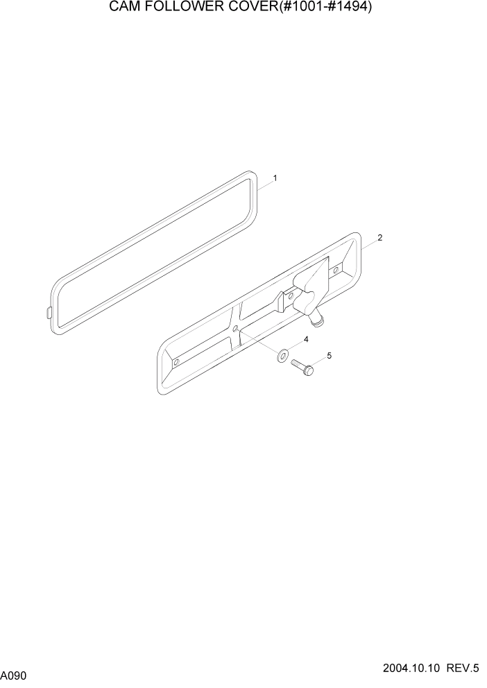 Схема запчастей Hyundai R140LC-7 - PAGE A090 CAM FOLLOWER COVER(#1001-#1494) ДВИГАТЕЛЬ (УРОВЕНЬ II)