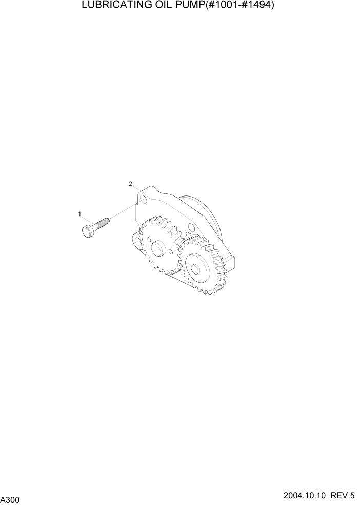 Схема запчастей Hyundai R140LC-7 - PAGE A300 LUBRICATING OIL PUMP(#1001-#1494) ДВИГАТЕЛЬ (УРОВЕНЬ II)