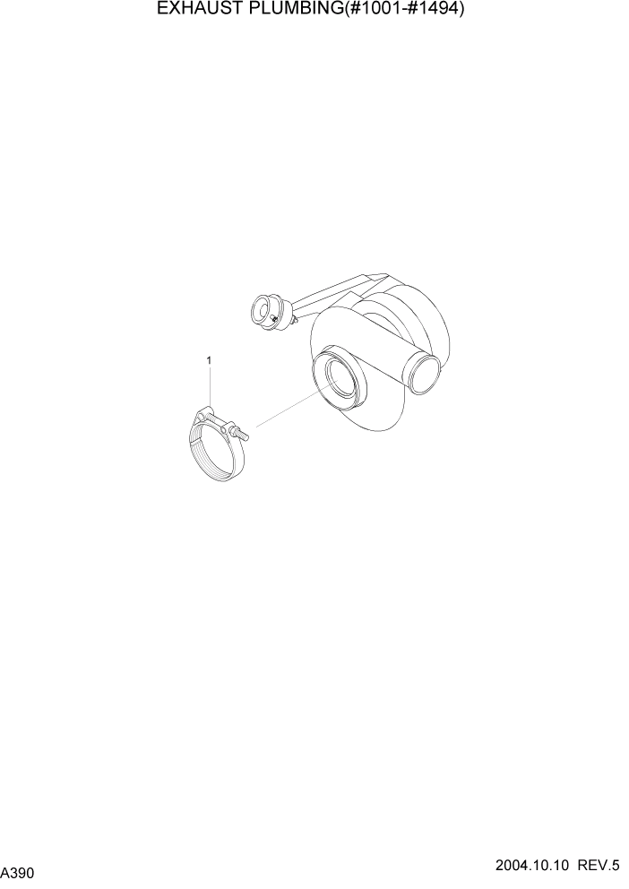 Схема запчастей Hyundai R140LC-7 - PAGE A390 EXHAUST PLUMBING(#1001-#1494) ДВИГАТЕЛЬ (УРОВЕНЬ II)