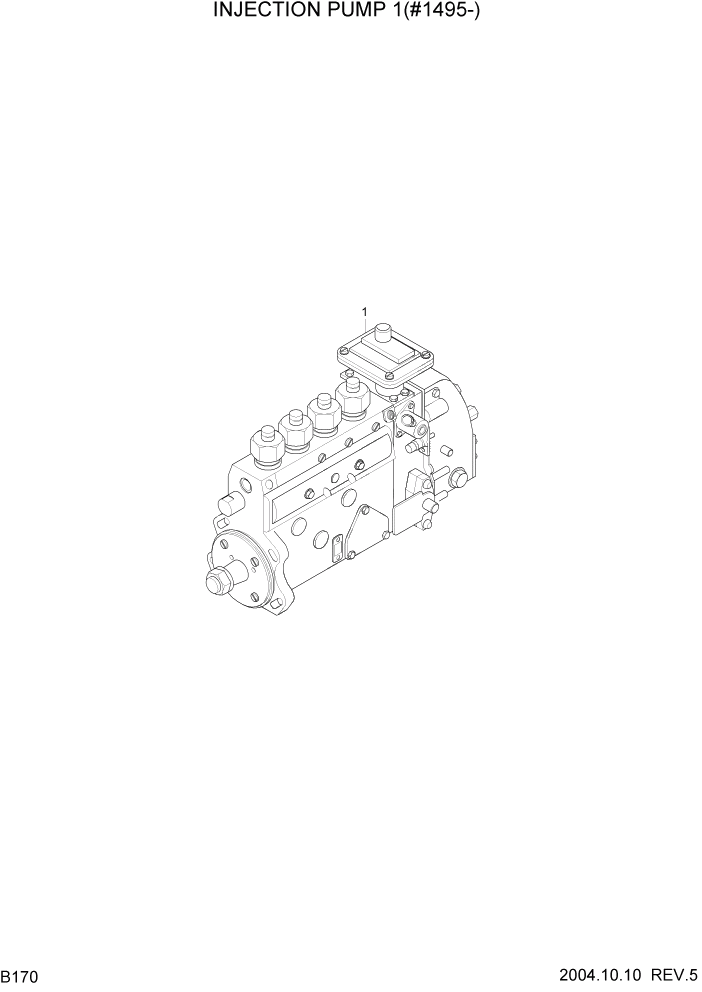 Схема запчастей Hyundai R140LC-7 - PAGE B170 INJECTION PUMP 1(#1495-) ДВИГАТЕЛЬ (УРОВЕНЬ II)
