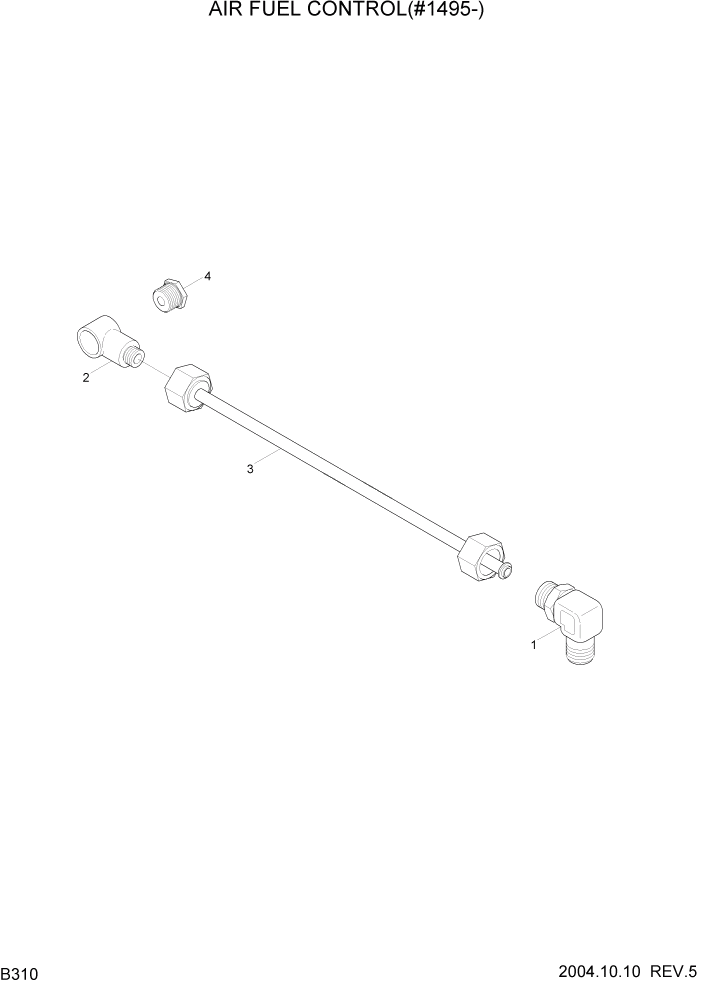 Схема запчастей Hyundai R140LC-7 - PAGE B310 OIL FUEL CONTROL(#1495-) ДВИГАТЕЛЬ (УРОВЕНЬ II)