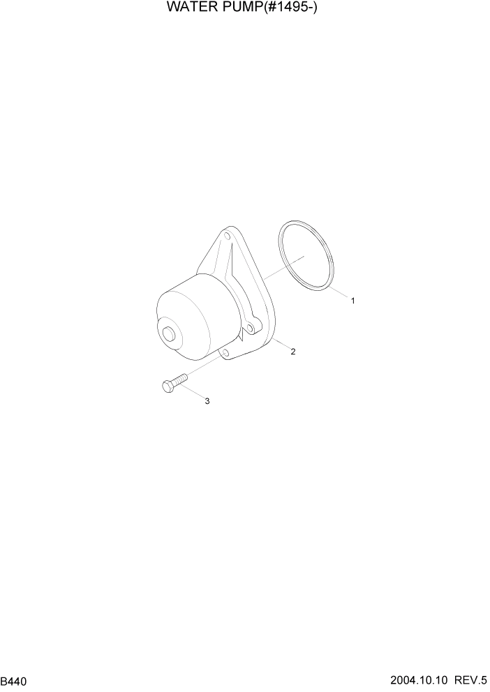 Схема запчастей Hyundai R140LC-7 - PAGE B440 WATER PUMP(#1495-) ДВИГАТЕЛЬ (УРОВЕНЬ II)