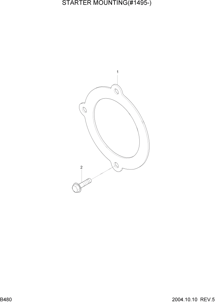 Схема запчастей Hyundai R140LC-7 - PAGE B480 STARTER MOUNTING(#1495-) ДВИГАТЕЛЬ (УРОВЕНЬ II)