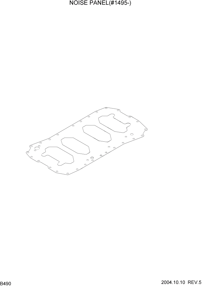 Схема запчастей Hyundai R140LC-7 - PAGE B490 NOISE PANEL(#1495-) ДВИГАТЕЛЬ (УРОВЕНЬ II)