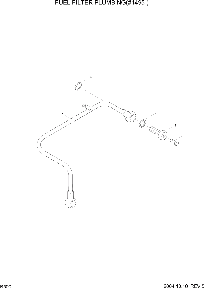 Схема запчастей Hyundai R140LC-7 - PAGE B500 FUEL FILTER PLUMBING(#1495-) ДВИГАТЕЛЬ (УРОВЕНЬ II)