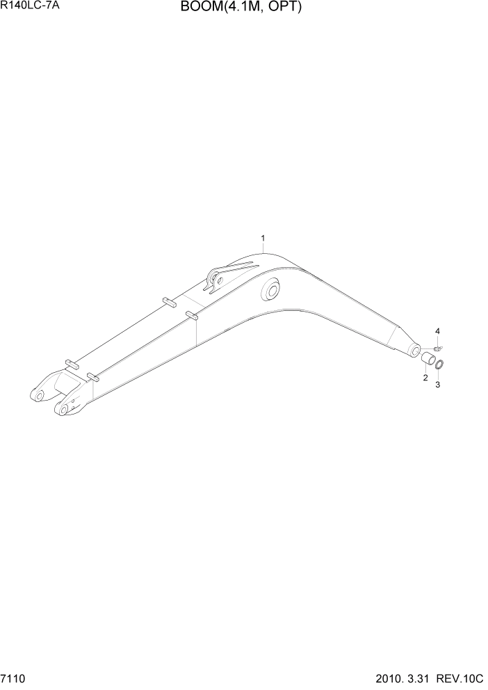 Схема запчастей Hyundai R140LC-7A - PAGE 7110 BOOM(4.1M, OPT) РАБОЧЕЕ ОБОРУДОВАНИЕ