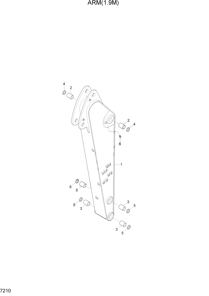 Схема запчастей Hyundai R140LC-7A - PAGE 7210 ARM(1.9M) РАБОЧЕЕ ОБОРУДОВАНИЕ