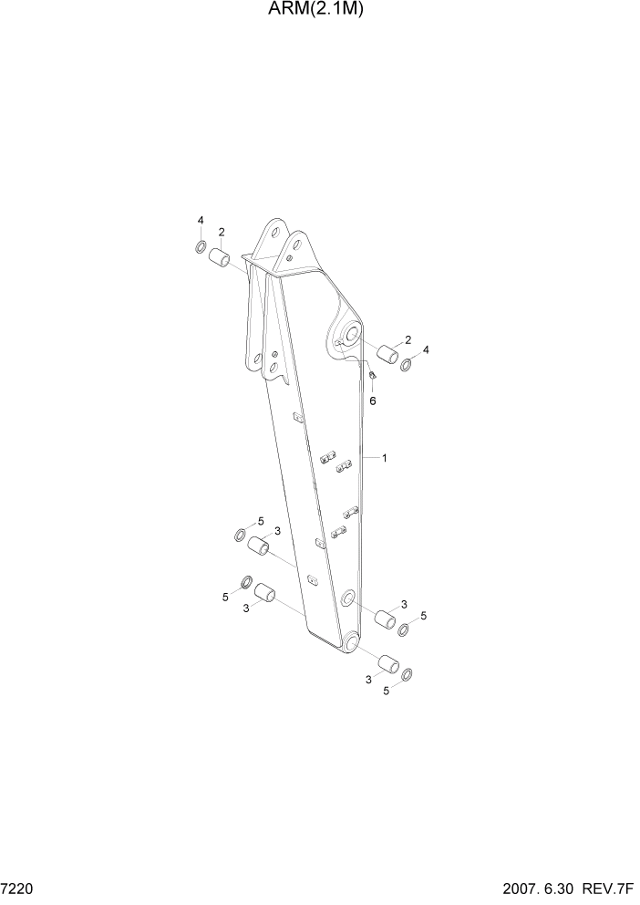 Схема запчастей Hyundai R140LC-7A - PAGE 7220 ARM(2.1M) РАБОЧЕЕ ОБОРУДОВАНИЕ