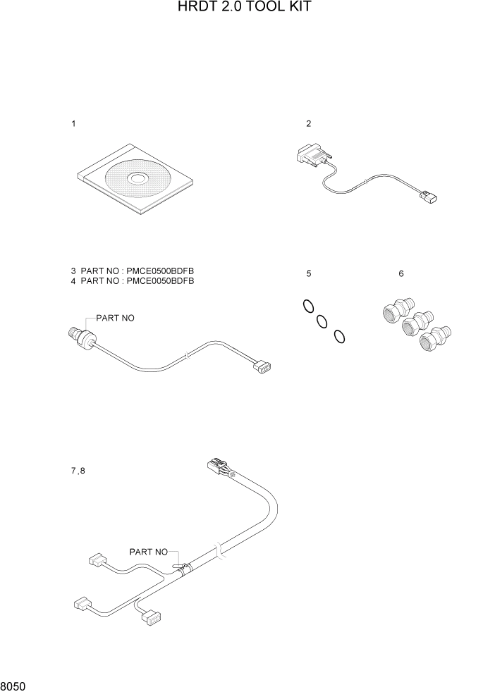 Схема запчастей Hyundai R140LC-7A - PAGE 8050 HRDT 2.0 TOOL KIT ДРУГИЕ ЧАСТИ