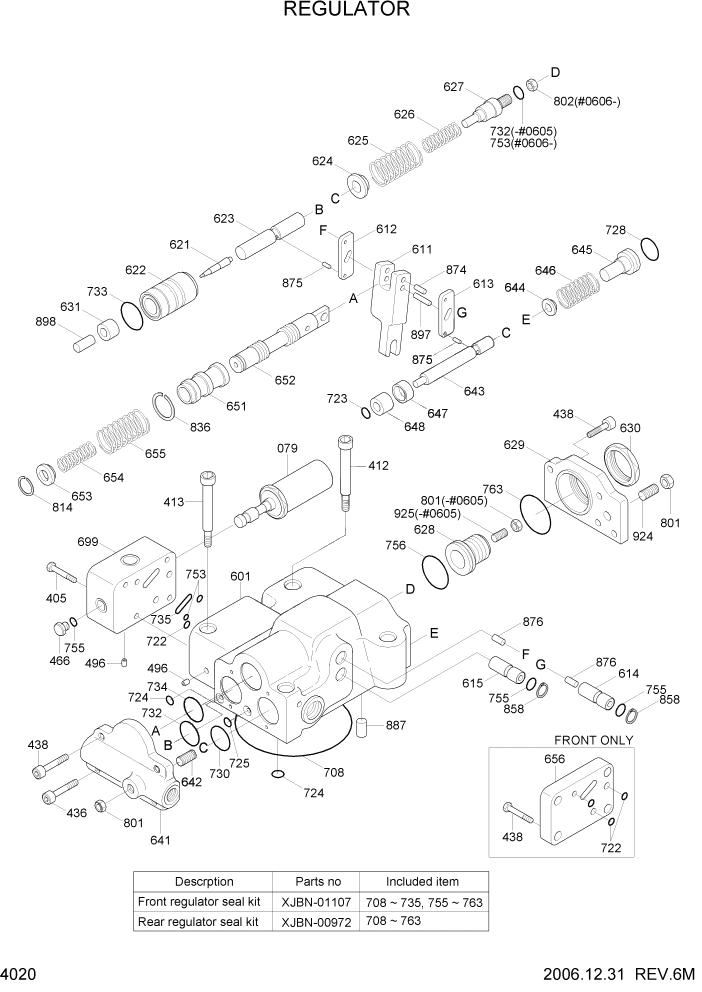 Схема запчастей Hyundai R160LC7 - PAGE 4020 REGULATOR ГИДРАВЛИЧЕСКИЕ КОМПОНЕНТЫ