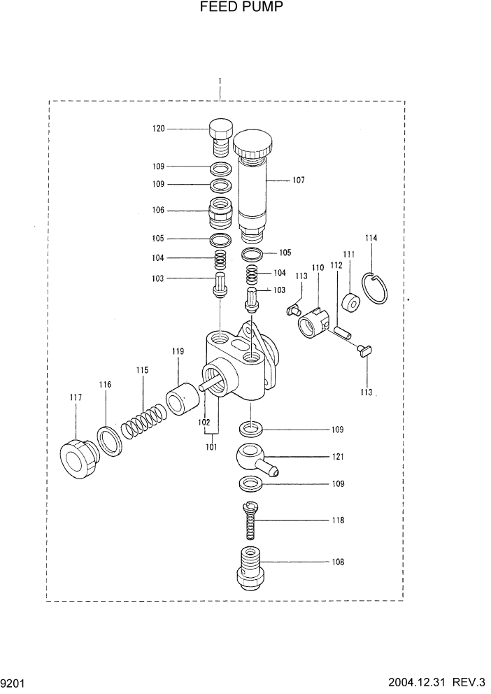 Схема запчастей Hyundai R160LC7 - PAGE 9201 FEED PUMP ДВИГАТЕЛЬ БАЗА