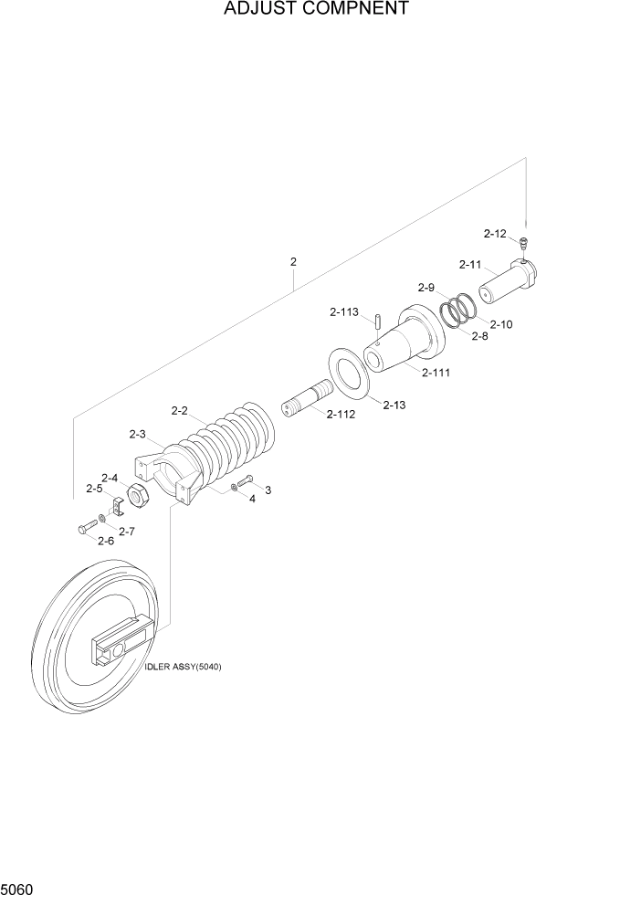 Схема запчастей Hyundai R160LC7A - PAGE 5060 ADJUST COMPONENT ХОДОВАЯ ЧАСТЬ