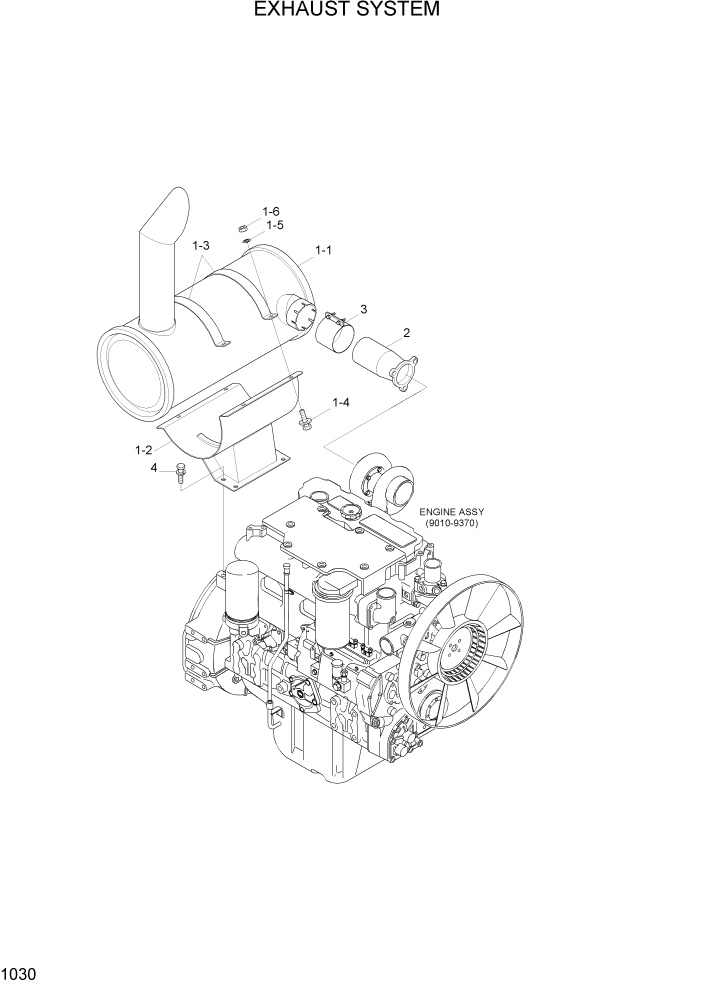 Схема запчастей Hyundai R180LC7A - PAGE 1030 EXHAUST SYSTEM СИСТЕМА ДВИГАТЕЛЯ