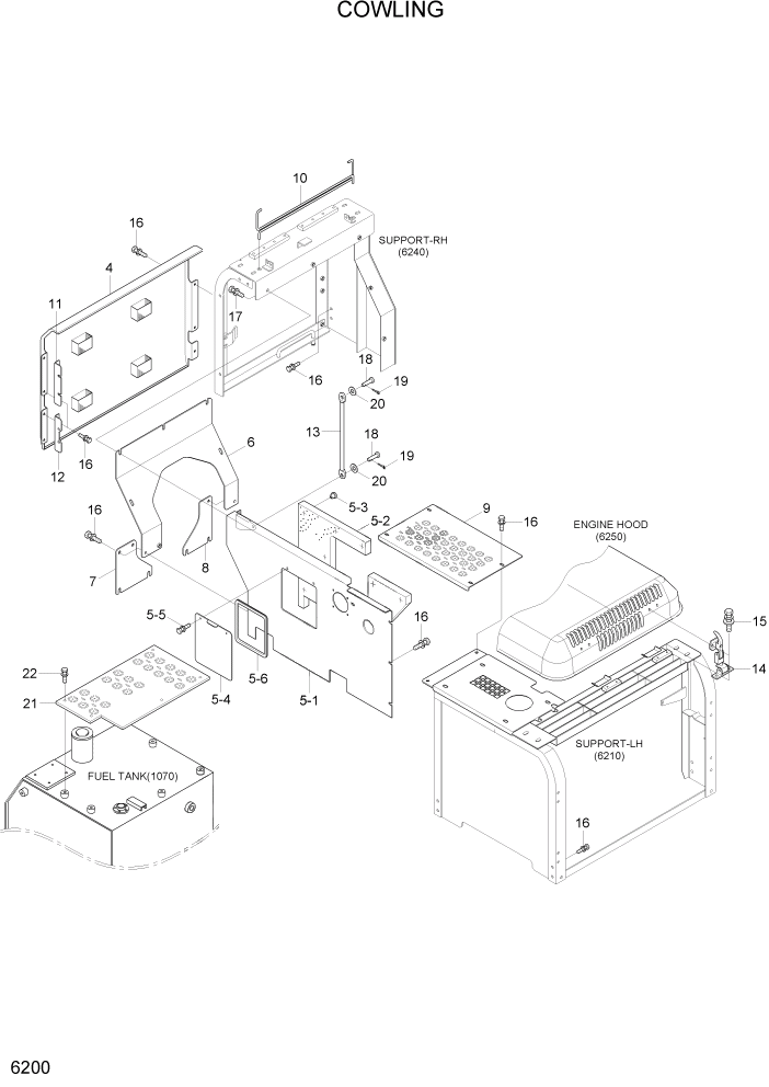 Схема запчастей Hyundai R180LC7A - PAGE 6200 COWLING СТРУКТУРА