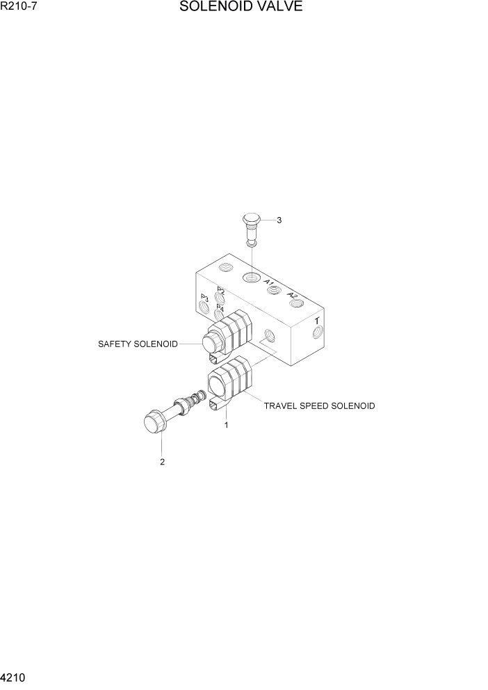 Схема запчастей Hyundai R210-7 - PAGE 4210 SOLENOID VALVE ГИДРАВЛИЧЕСКИЕ КОМПОНЕНТЫ