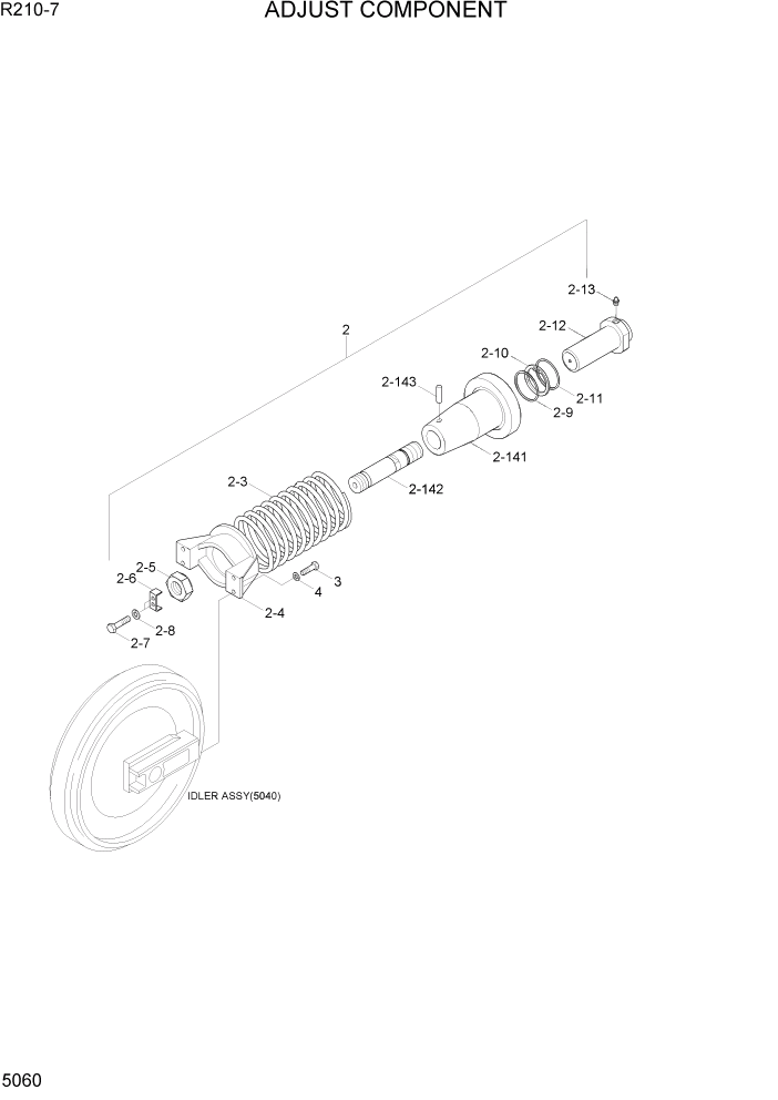 Схема запчастей Hyundai R210-7 - PAGE 5060 ADJUST COMPONENT ХОДОВАЯ ЧАСТЬ