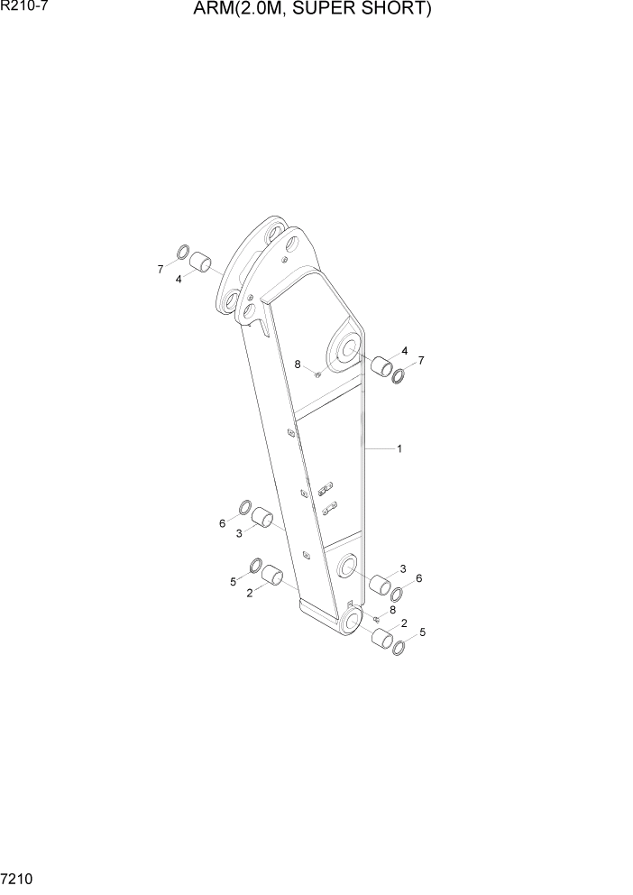 Схема запчастей Hyundai R210-7 - PAGE 7210 ARM(2.0M, SUPER SHORT) РАБОЧЕЕ ОБОРУДОВАНИЕ