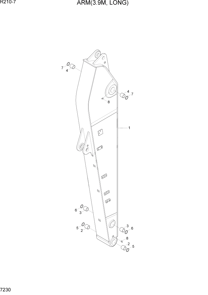 Схема запчастей Hyundai R210-7 - PAGE 7230 ARM(3.9M, LONG) РАБОЧЕЕ ОБОРУДОВАНИЕ