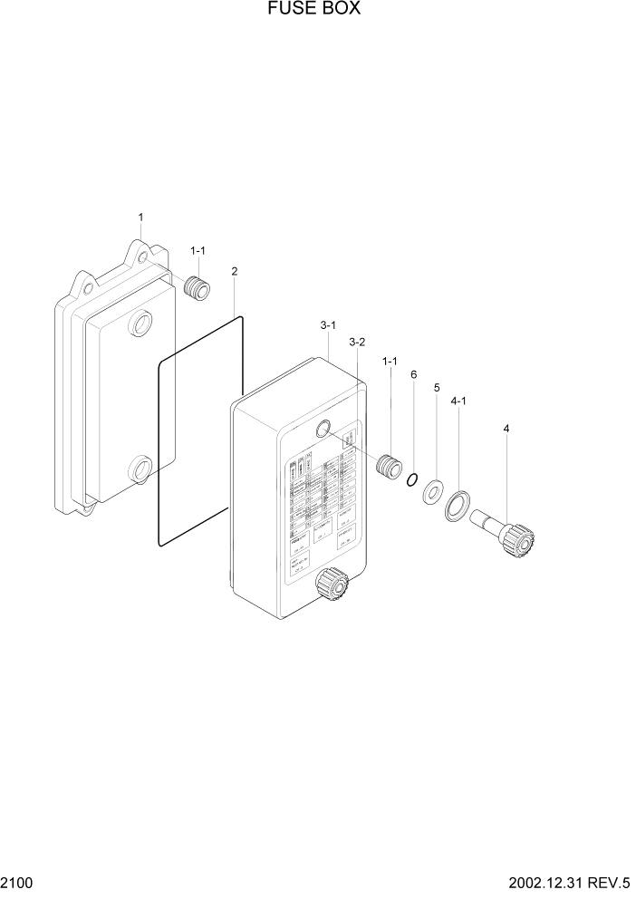 Схема запчастей Hyundai R210LC7 - PAGE 2100 FUSE BOX ЭЛЕКТРИЧЕСКАЯ СИСТЕМА
