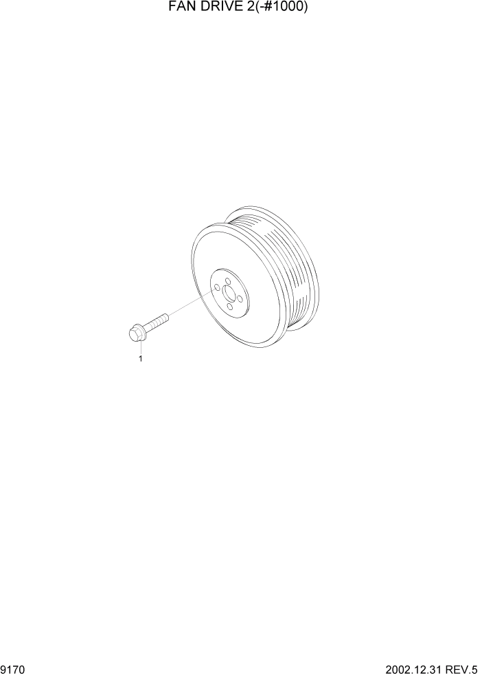 Схема запчастей Hyundai R210LC7 - PAGE 9170 FAN DRIVE 2(-#1000) ДВИГАТЕЛЬ БАЗА