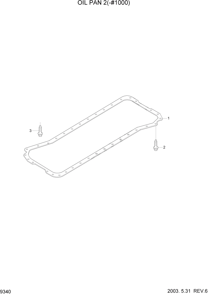 Схема запчастей Hyundai R210LC7 - PAGE 9340 OIL PAN 2(-#1000) ДВИГАТЕЛЬ БАЗА