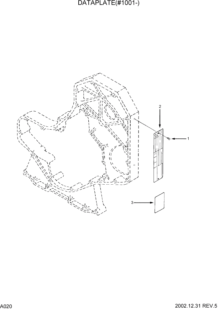 Схема запчастей Hyundai R210LC7 - PAGE A020 DATAPLATE(#1001-) ДВИГАТЕЛЬ БАЗА
