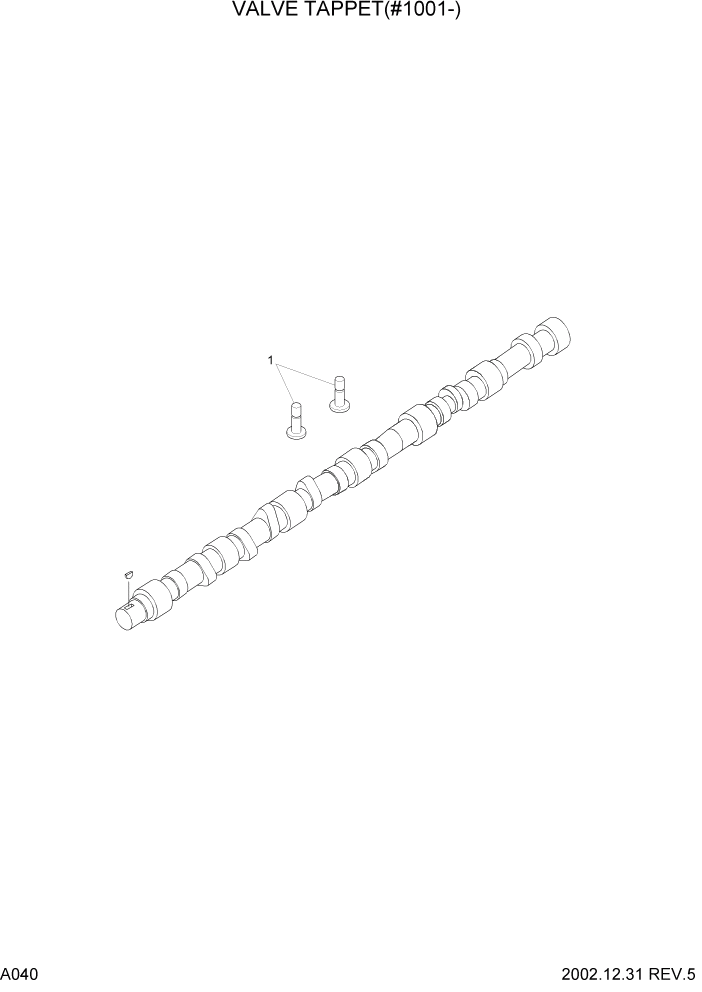 Схема запчастей Hyundai R210LC7 - PAGE A040 VALVE TAPPET(#1001-) ДВИГАТЕЛЬ БАЗА