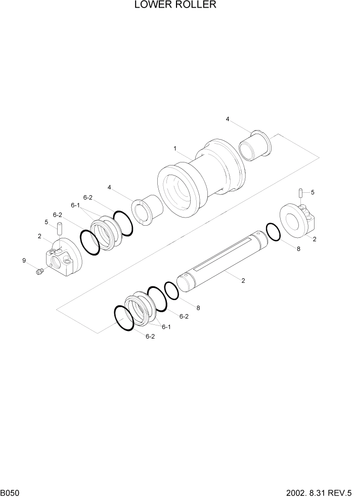 Схема запчастей Hyundai R290LC7 - PAGE B050 LOWER ROLLER(-#0178) ХОДОВАЯ ЧАСТЬ(- # 0178, НОВАЯ ЗЕЛАНДИЯ)