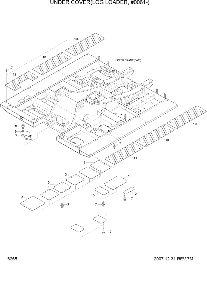 Схема запчастей Hyundai R290LC7A - PAGE 6265 UNDER COVER(LOG LOADER, #0061-) СТРУКТУРА