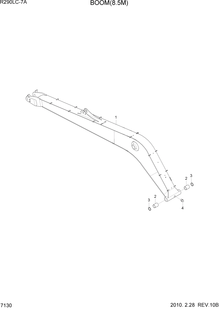 Схема запчастей Hyundai R290LC7A - PAGE 7130 BOOM(8.5M) РАБОЧЕЕ ОБОРУДОВАНИЕ
