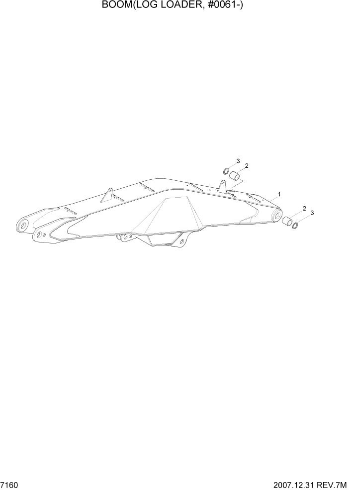 Схема запчастей Hyundai R290LC7A - PAGE 7160 BOOM(LOG LOADER, #0061-) РАБОЧЕЕ ОБОРУДОВАНИЕ