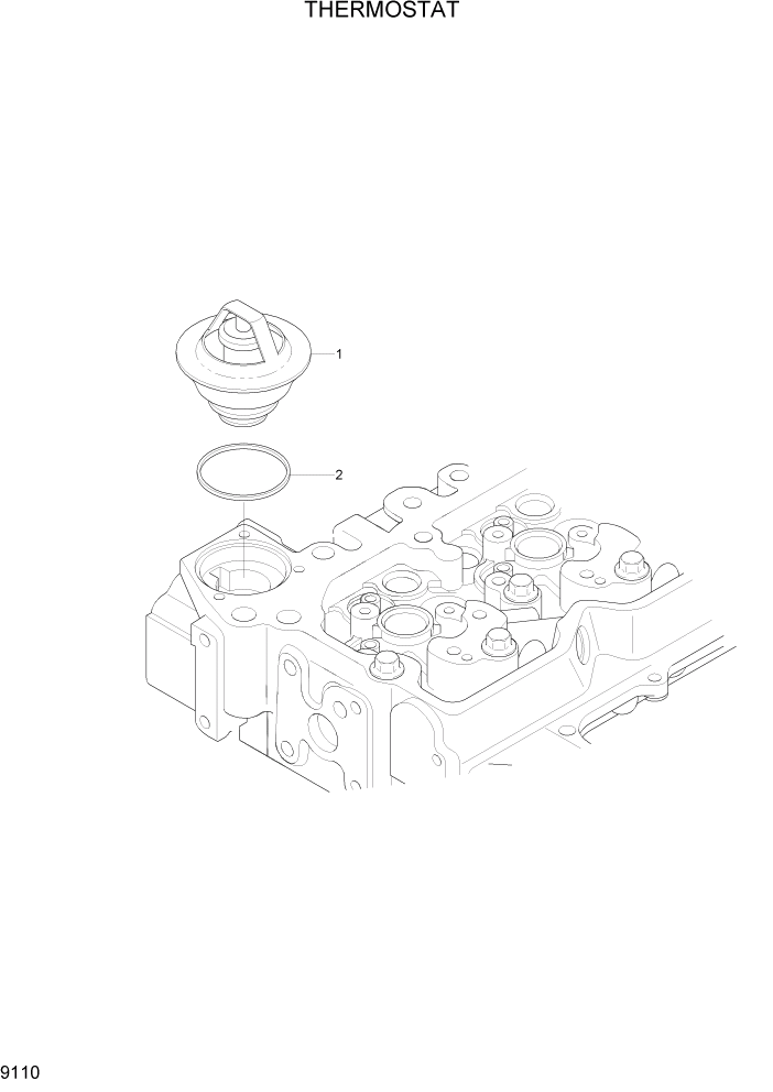 Схема запчастей Hyundai R290LC7A - PAGE 9110 THERMOSTAT ДВИГАТЕЛЬ БАЗА