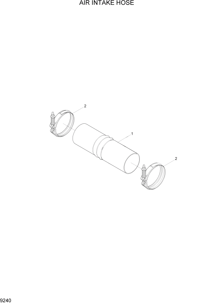 Схема запчастей Hyundai R290LC7A - PAGE 9240 AIR INTAKE HOSE ДВИГАТЕЛЬ БАЗА