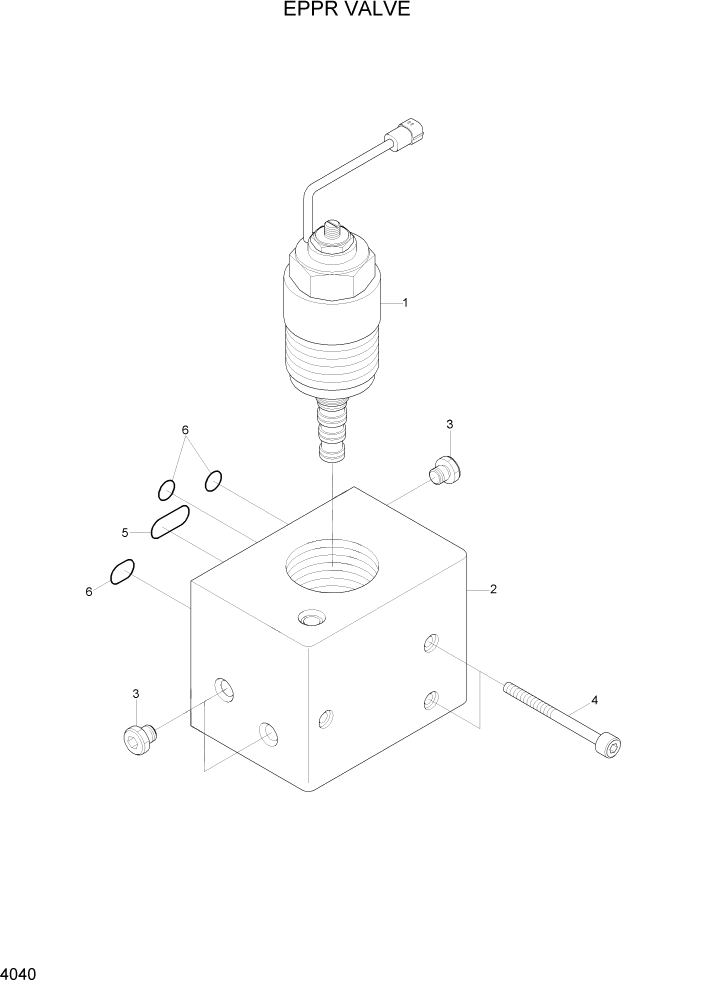 Схема запчастей Hyundai R290LC7H - PAGE 4040 EPPR VALVE ГИДРАВЛИЧЕСКИЕ КОМПОНЕНТЫ