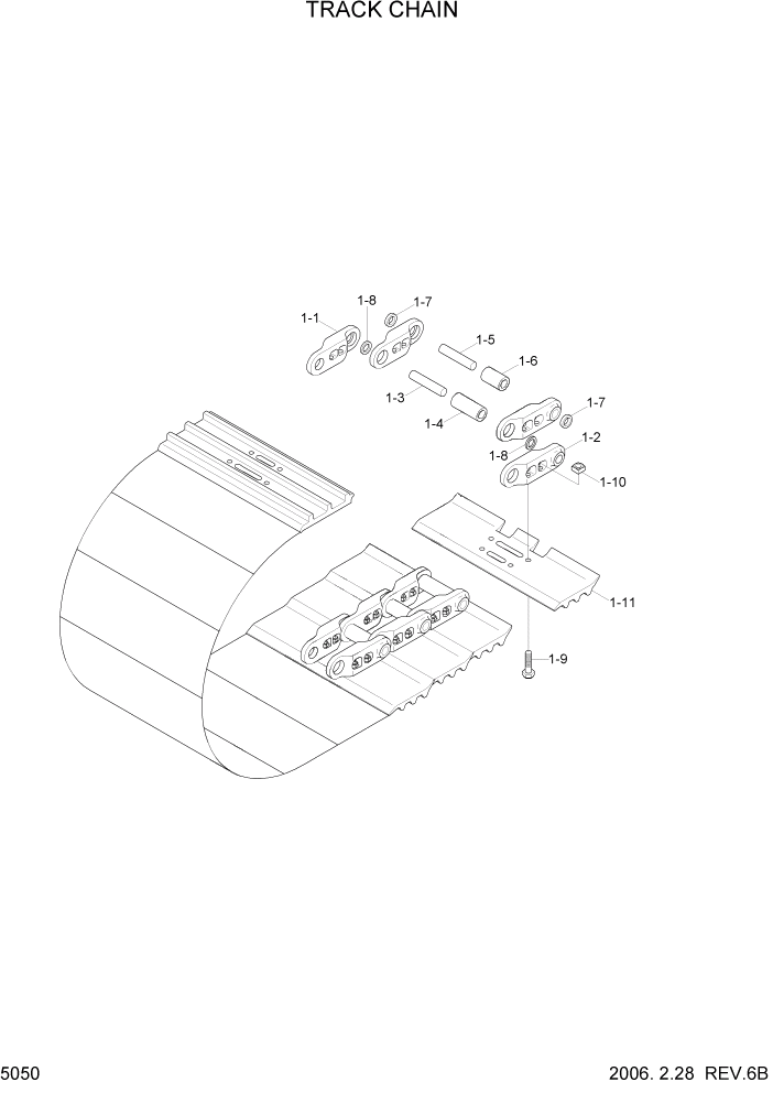 Схема запчастей Hyundai R290LC7H - PAGE 5050 TRACK CHAIN ХОДОВАЯ ЧАСТЬ