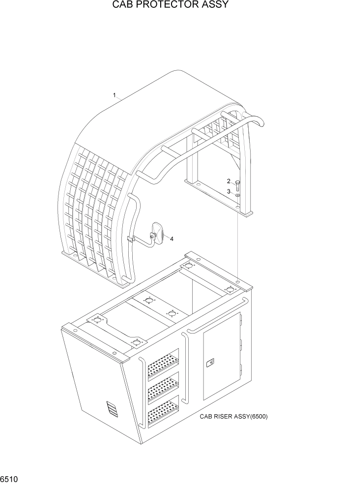 Схема запчастей Hyundai R290LC7H - PAGE 6510 CAB PROTECTOR ASSY СТРУКТУРА