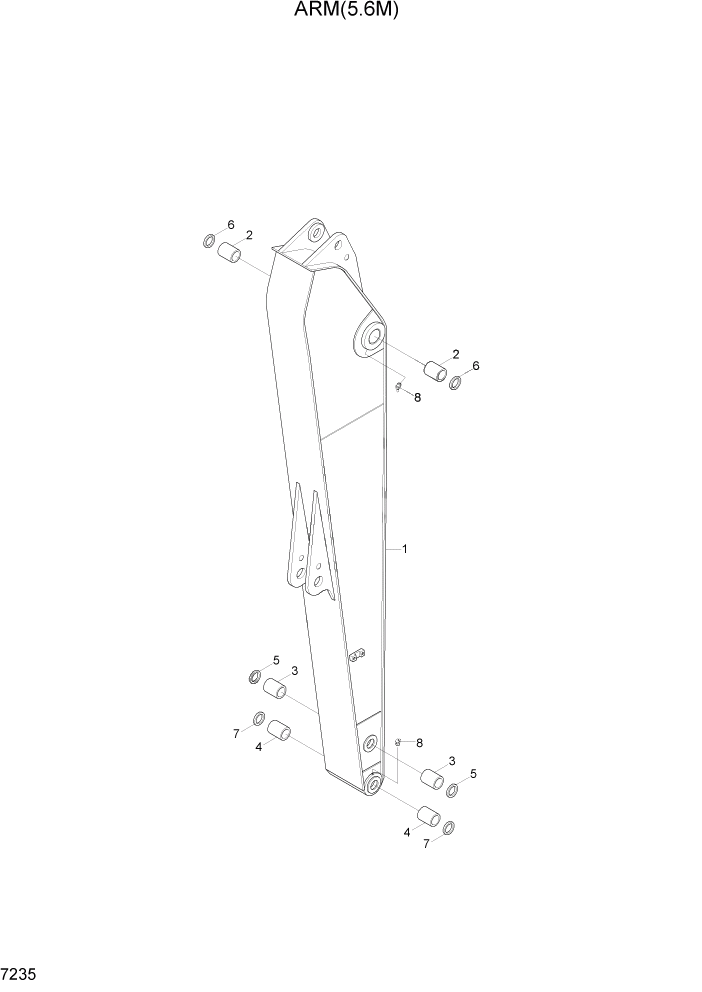 Схема запчастей Hyundai R290LC7H - PAGE 7235 ARM(5.6M) РАБОЧЕЕ ОБОРУДОВАНИЕ