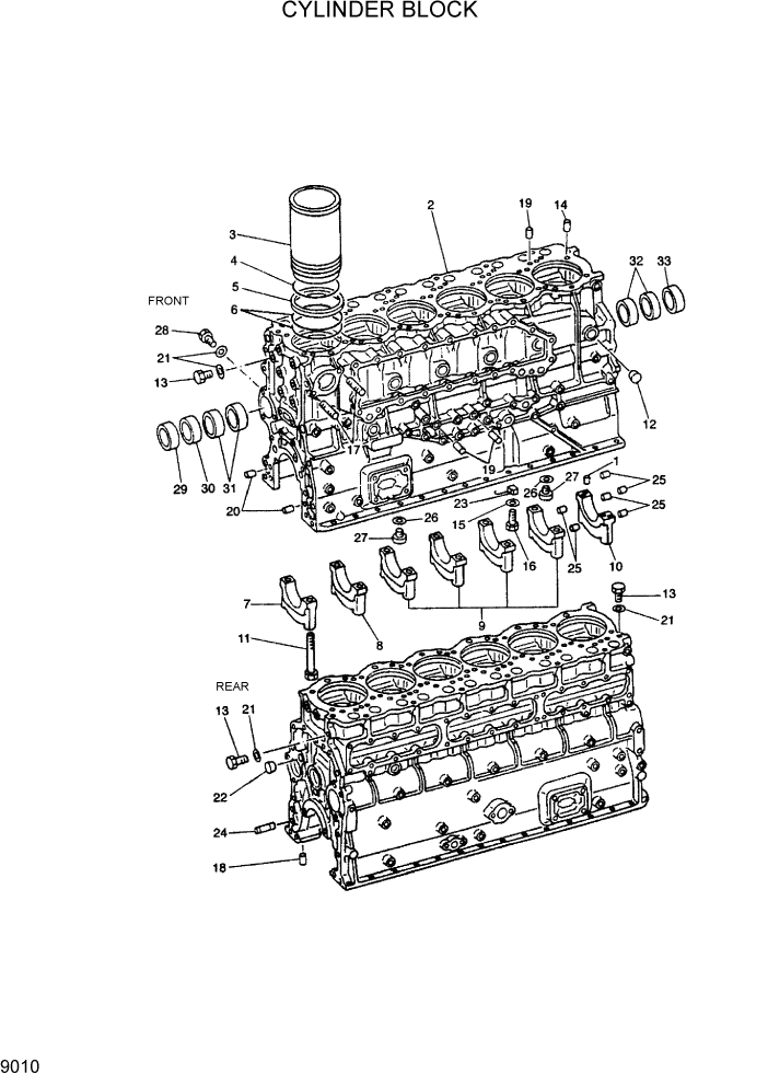 Схема запчастей Hyundai R290LC7H - PAGE 9010 CYLINDER BLOCK ДВИГАТЕЛЬ БАЗА
