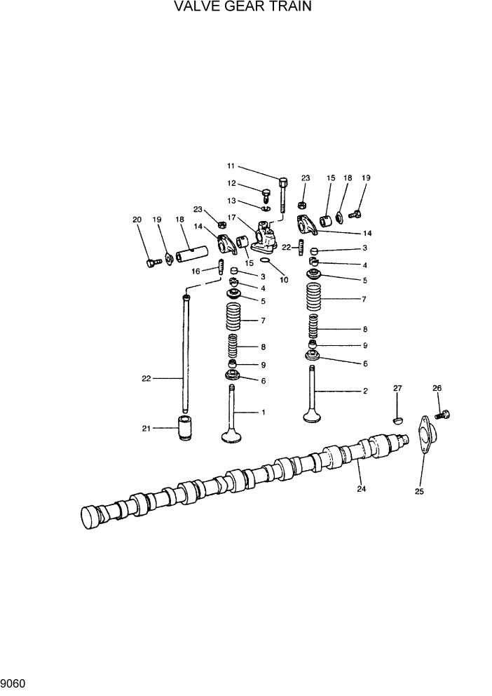 Схема запчастей Hyundai R290LC7H - PAGE 9060 VALVE GEAR TRAIN ДВИГАТЕЛЬ БАЗА