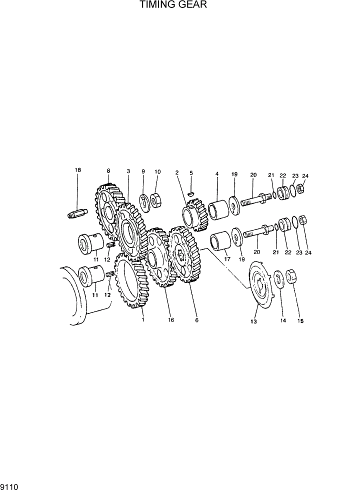 Схема запчастей Hyundai R290LC7H - PAGE 9110 TIMING GEAR ДВИГАТЕЛЬ БАЗА