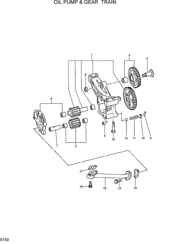 Схема запчастей Hyundai R290LC7H - PAGE 9150 OIL PUMP & GEAR TRAIN ДВИГАТЕЛЬ БАЗА