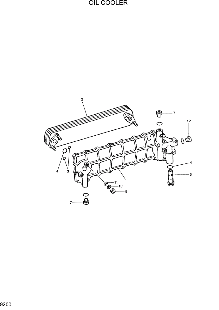 Схема запчастей Hyundai R290LC7H - PAGE 9200 OIL COOLER ДВИГАТЕЛЬ БАЗА