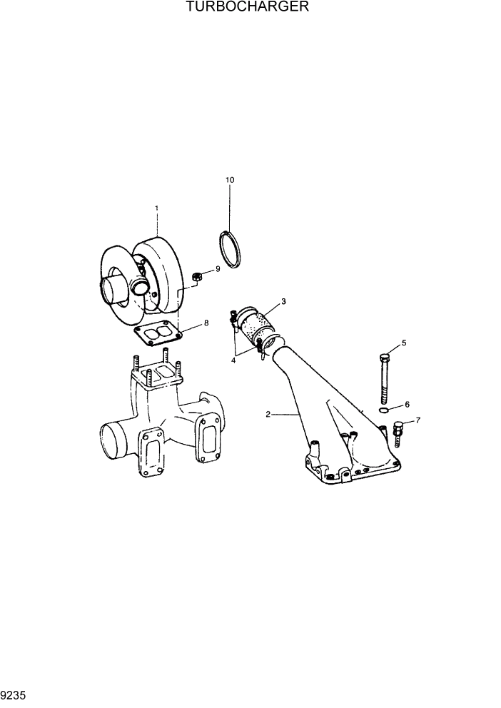 Схема запчастей Hyundai R290LC7H - PAGE 9235 TURBOCHARGER ДВИГАТЕЛЬ БАЗА