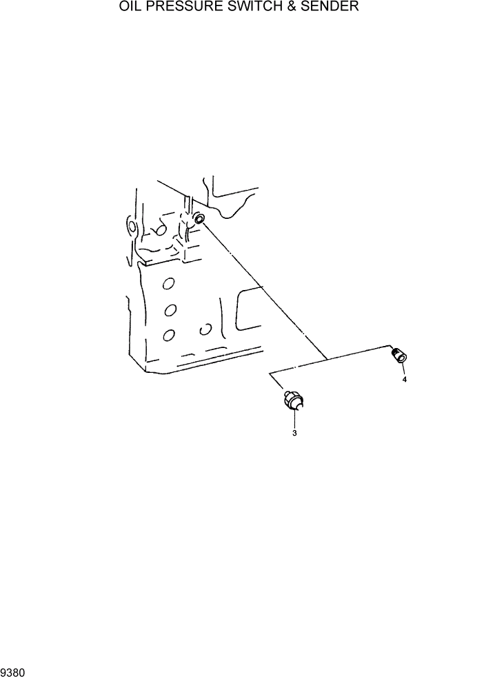 Схема запчастей Hyundai R290LC7H - PAGE 9380 OIL PRESSURE SWITCH & SENDER ДВИГАТЕЛЬ БАЗА