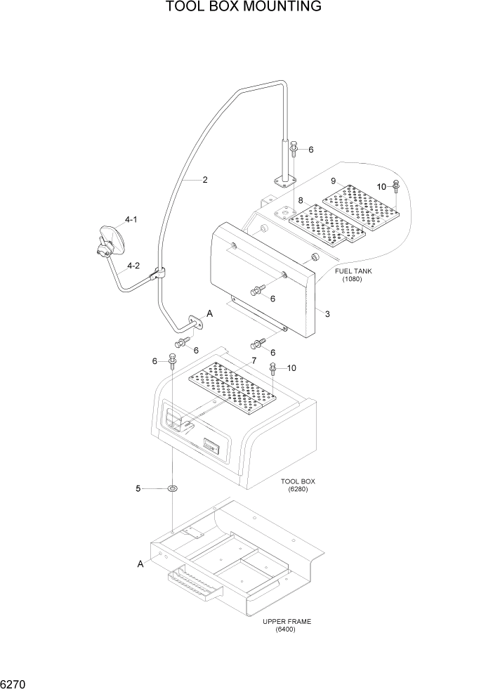 Схема запчастей Hyundai R300LC7 - PAGE 6270 TOOL BOX MOUNTING СТРУКТУРА