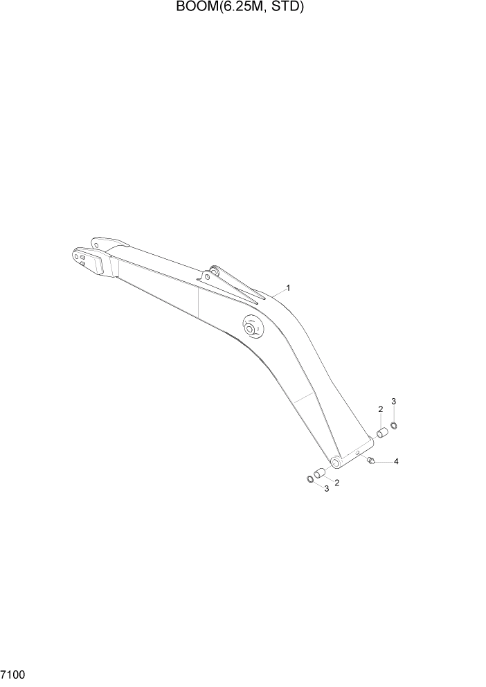 Схема запчастей Hyundai R300LC7 - PAGE 7100 BOOM(6.25M, STD) РАБОЧЕЕ ОБОРУДОВАНИЕ