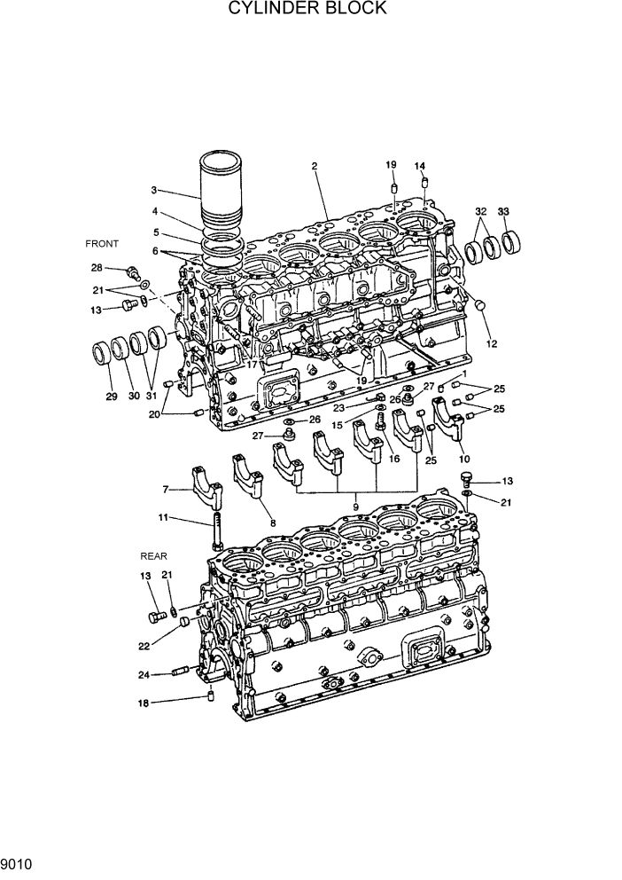 Схема запчастей Hyundai R300LC7 - PAGE 9010 CYLINDER BLOCK ДВИГАТЕЛЬ БАЗА