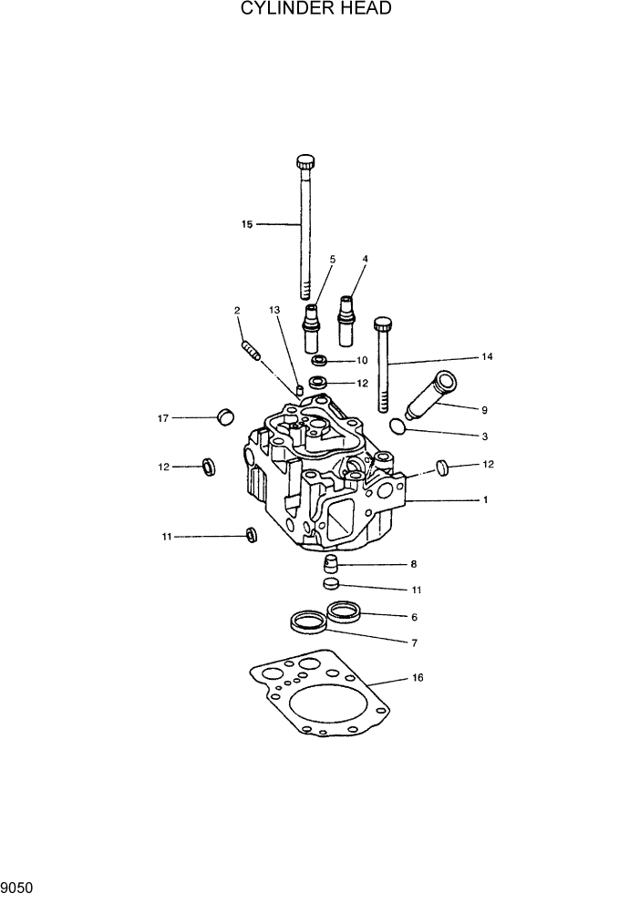 Схема запчастей Hyundai R300LC7 - PAGE 9050 CYLINDER HEAD ДВИГАТЕЛЬ БАЗА