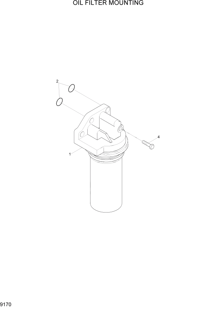 Схема запчастей Hyundai R300LC7 - PAGE 9170 OIL FILTER MOUNTING ДВИГАТЕЛЬ БАЗА